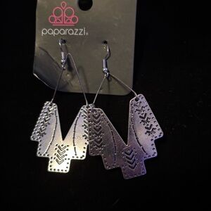 Paparazzi Silver Geometric Earrings